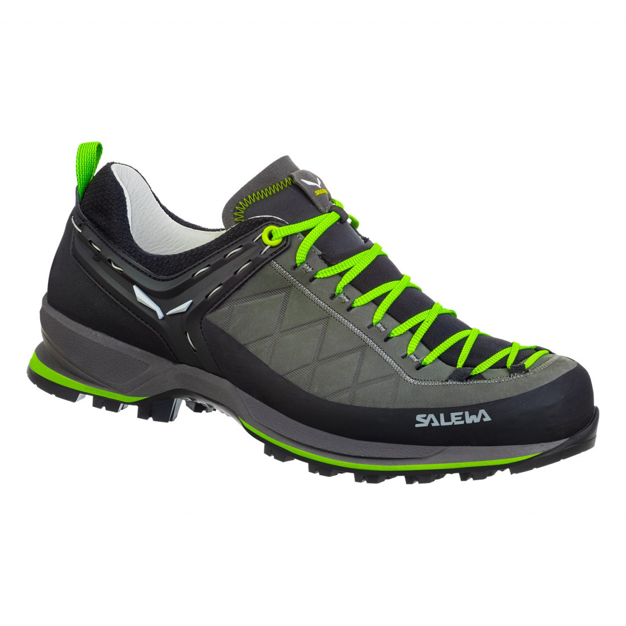 Tênis de caminhada Salewa Mountain Trainer Couro Homem Pretas/Verdes 291ZVFWHX